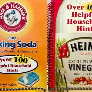 Lot of 2 OVER 100 HELPFUL HOUSEHOLD HINTS Books uses for BAKING SODA AND VINEGAR